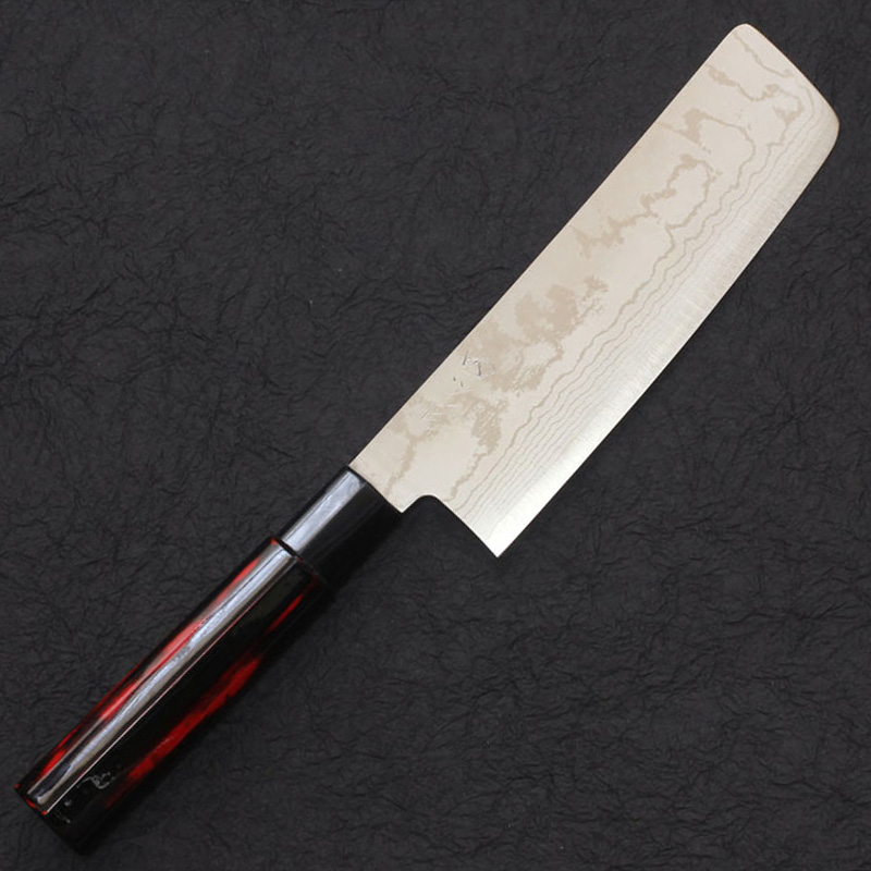 FUJITA MARUNOKO NAKIRI 170mm DAMASCUS BLK/RED URUSHI FUJITA MARUNOKO NAKIRI 170mm DAMASCUS BLK/RED URUSHI