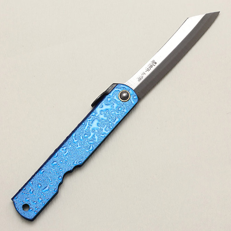 Higonokami (Nagao) 100 mm/3.9 in. Aogami. Blue water droplet handle.