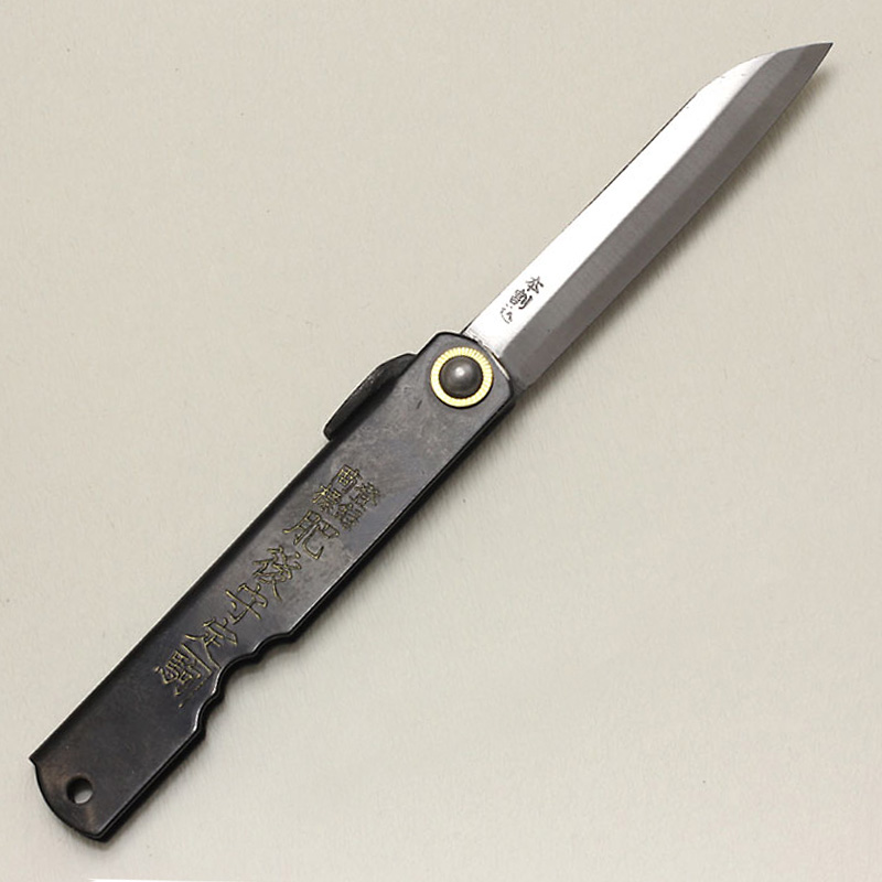 Higonokami (Nagao) Folding Knife Sasa Form Shirogami 100mm Black