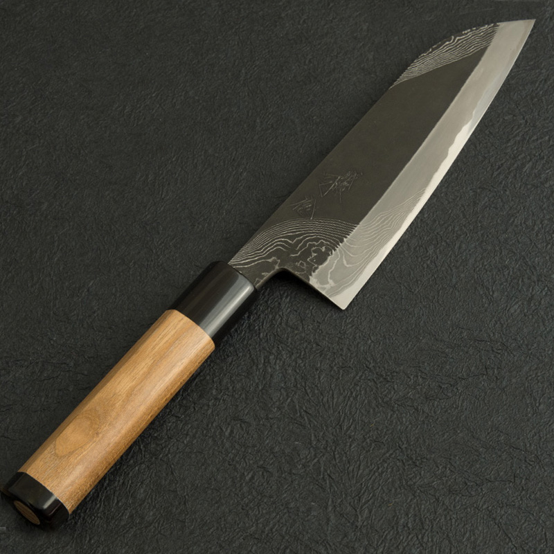 HINOURA Santoku Kurouchi 165mm Ryusuitobimon